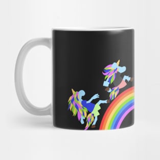 Runner unicorns on the rainbow Mug